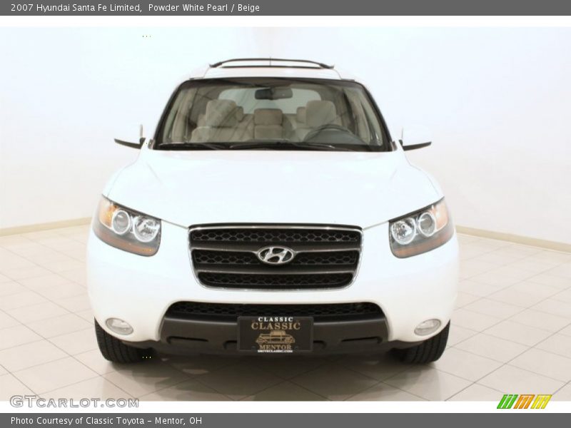 Powder White Pearl / Beige 2007 Hyundai Santa Fe Limited