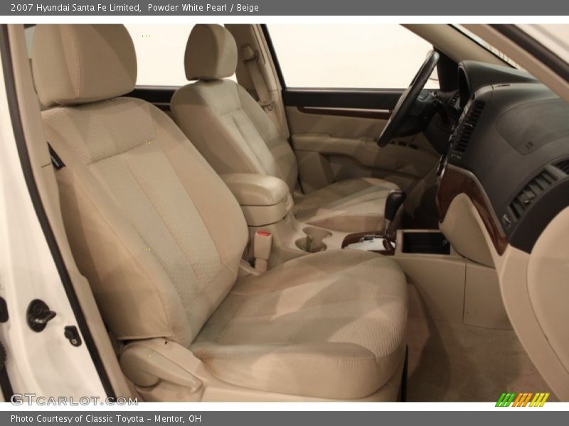 Powder White Pearl / Beige 2007 Hyundai Santa Fe Limited