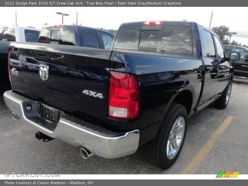 True Blue Pearl / Dark Slate Gray/Medium Graystone 2012 Dodge Ram 1500 SLT Crew Cab 4x4
