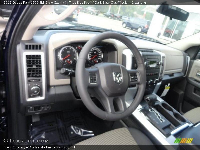 True Blue Pearl / Dark Slate Gray/Medium Graystone 2012 Dodge Ram 1500 SLT Crew Cab 4x4