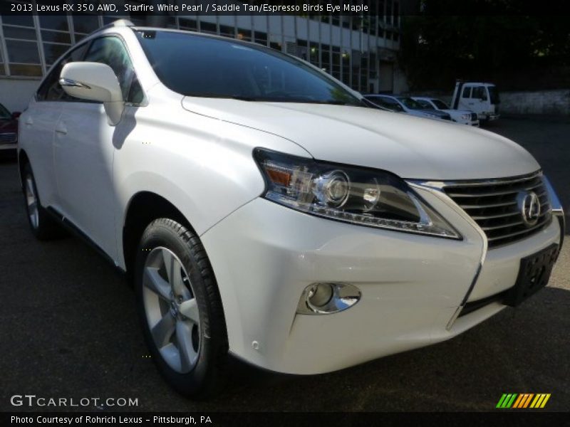 Starfire White Pearl / Saddle Tan/Espresso Birds Eye Maple 2013 Lexus RX 350 AWD