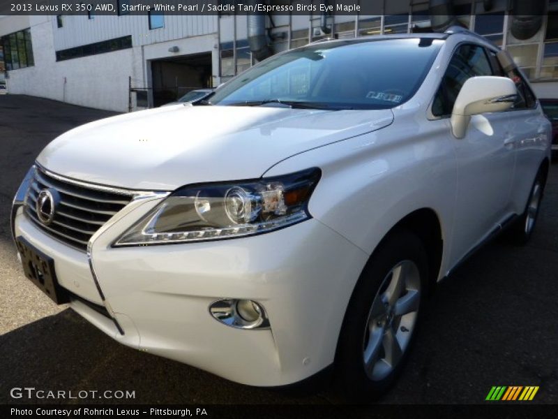 Starfire White Pearl / Saddle Tan/Espresso Birds Eye Maple 2013 Lexus RX 350 AWD