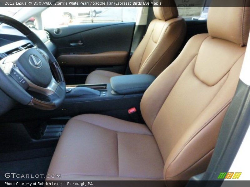 Starfire White Pearl / Saddle Tan/Espresso Birds Eye Maple 2013 Lexus RX 350 AWD
