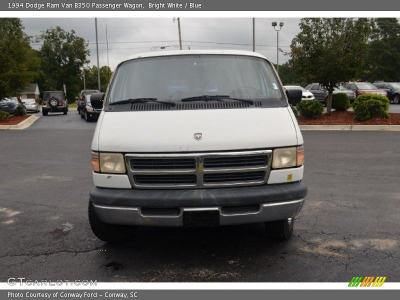 Bright White / Blue 1994 Dodge Ram Van B350 Passenger Wagon