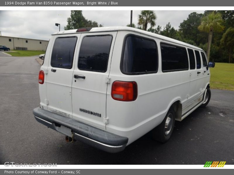 Bright White / Blue 1994 Dodge Ram Van B350 Passenger Wagon