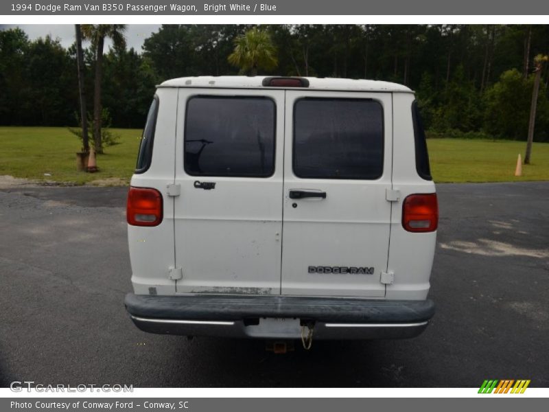 Bright White / Blue 1994 Dodge Ram Van B350 Passenger Wagon