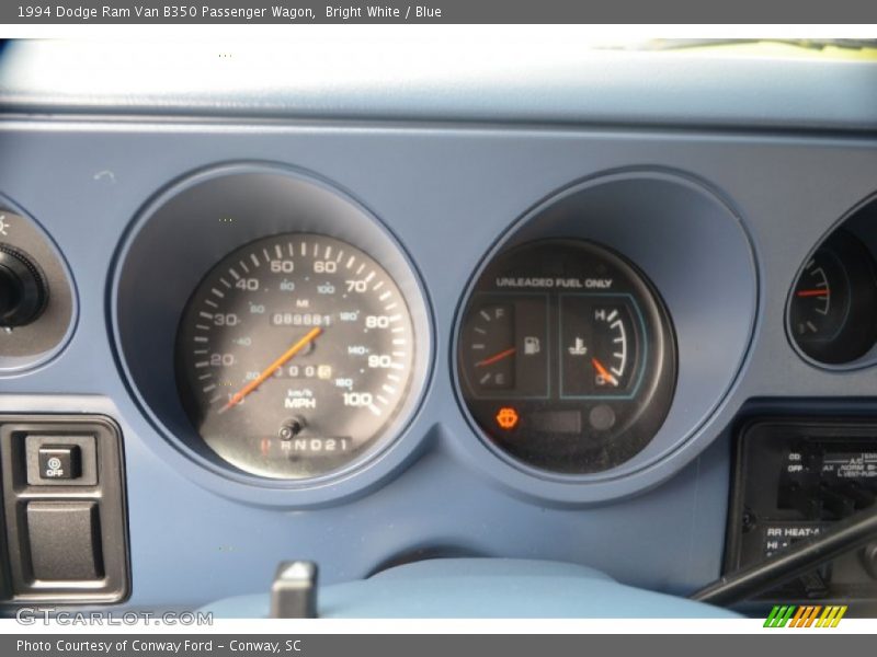  1994 Ram Van B350 Passenger Wagon B350 Passenger Wagon Gauges