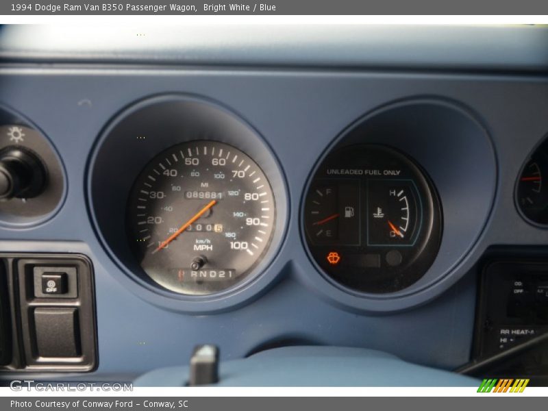  1994 Ram Van B350 Passenger Wagon B350 Passenger Wagon Gauges