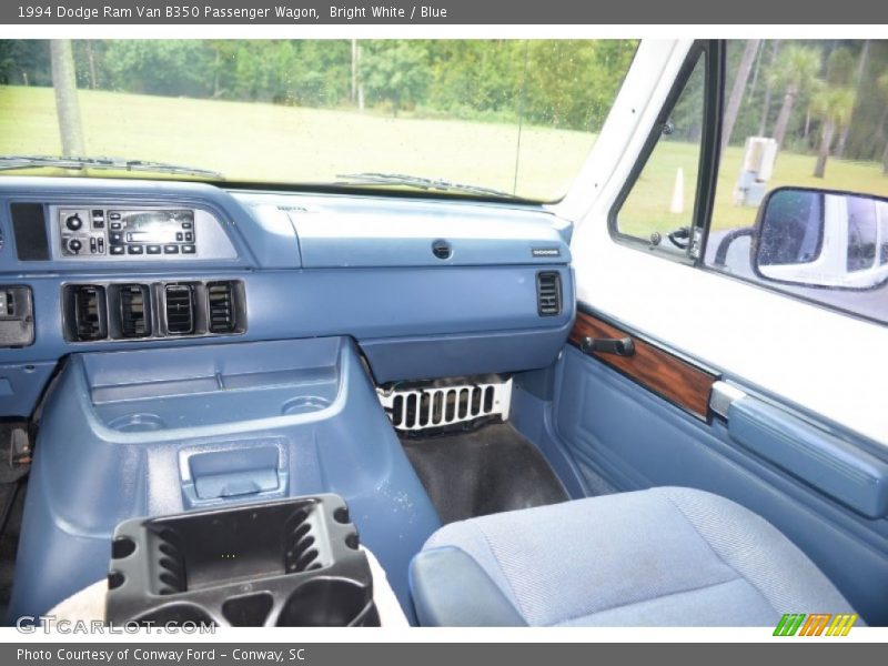 Bright White / Blue 1994 Dodge Ram Van B350 Passenger Wagon