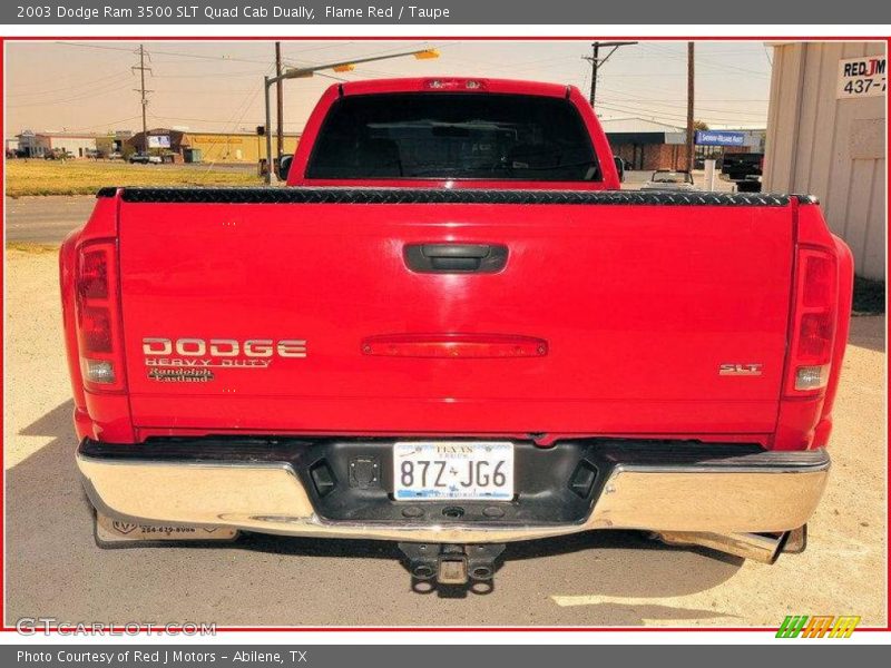 Flame Red / Taupe 2003 Dodge Ram 3500 SLT Quad Cab Dually