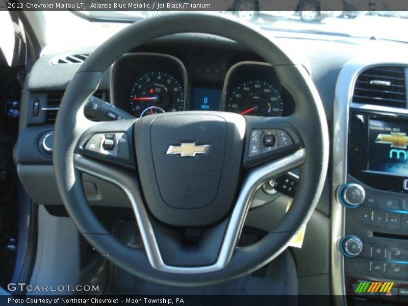 Atlantis Blue Metallic / Jet Black/Titanium 2013 Chevrolet Malibu LT