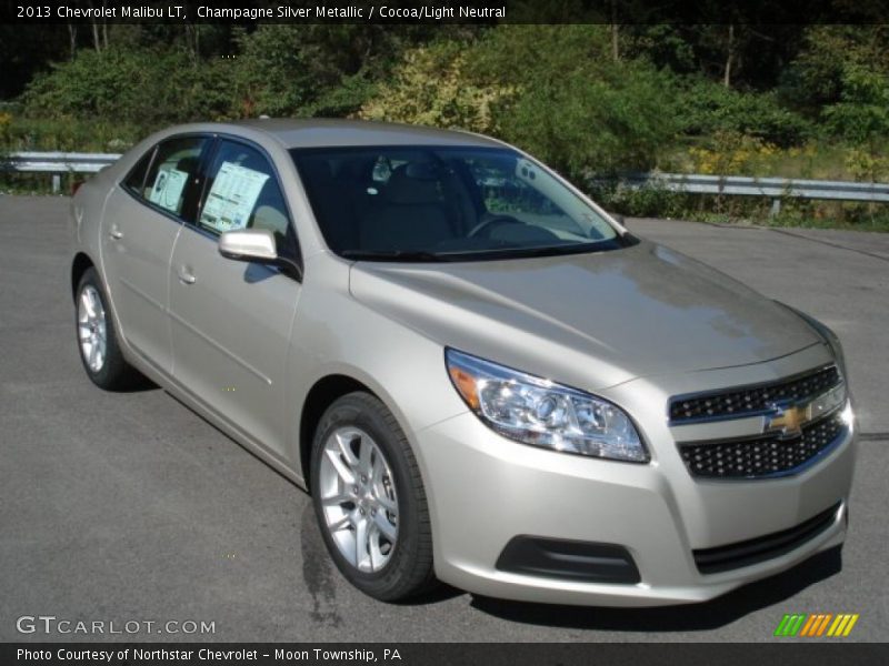 Champagne Silver Metallic / Cocoa/Light Neutral 2013 Chevrolet Malibu LT