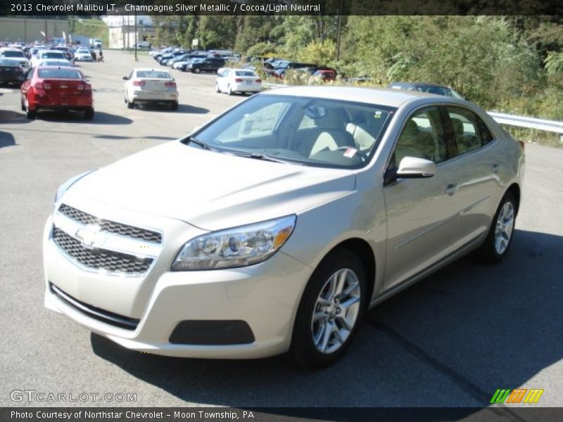 Champagne Silver Metallic / Cocoa/Light Neutral 2013 Chevrolet Malibu LT