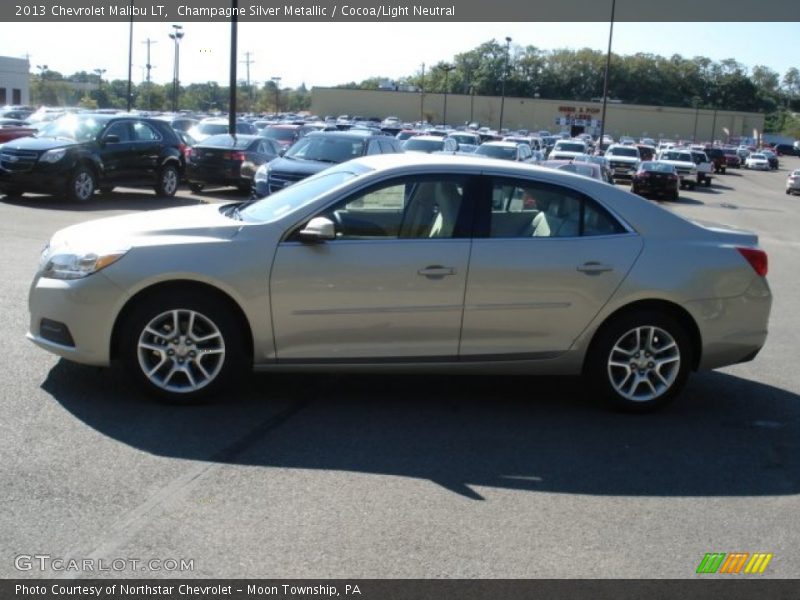 Champagne Silver Metallic / Cocoa/Light Neutral 2013 Chevrolet Malibu LT
