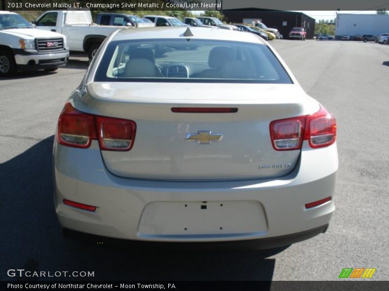 Champagne Silver Metallic / Cocoa/Light Neutral 2013 Chevrolet Malibu LT