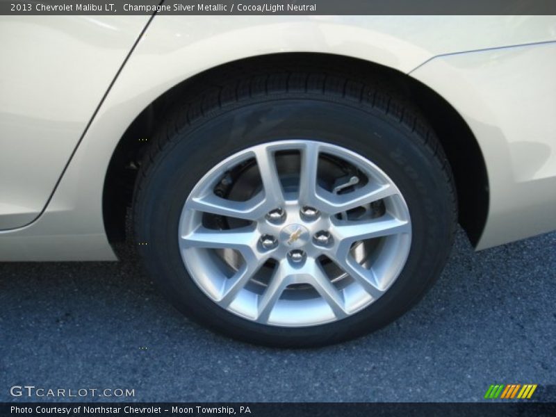 Champagne Silver Metallic / Cocoa/Light Neutral 2013 Chevrolet Malibu LT