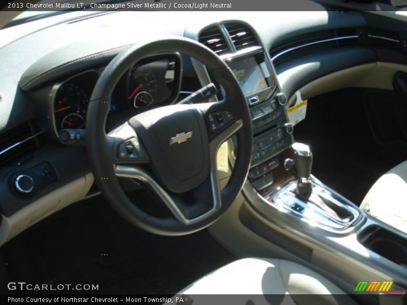 Champagne Silver Metallic / Cocoa/Light Neutral 2013 Chevrolet Malibu LT