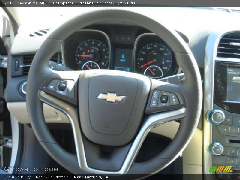 Champagne Silver Metallic / Cocoa/Light Neutral 2013 Chevrolet Malibu LT
