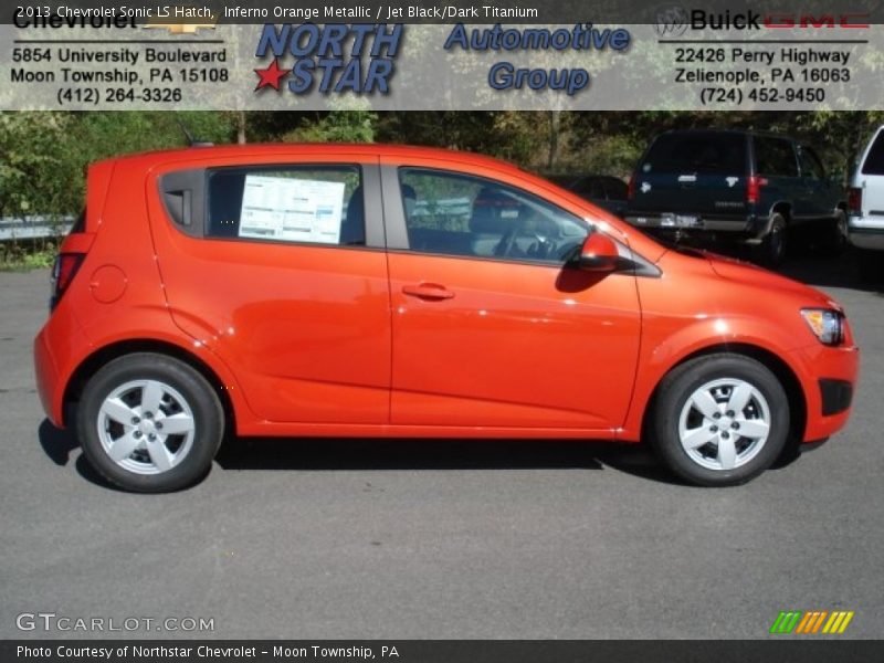 Inferno Orange Metallic / Jet Black/Dark Titanium 2013 Chevrolet Sonic LS Hatch