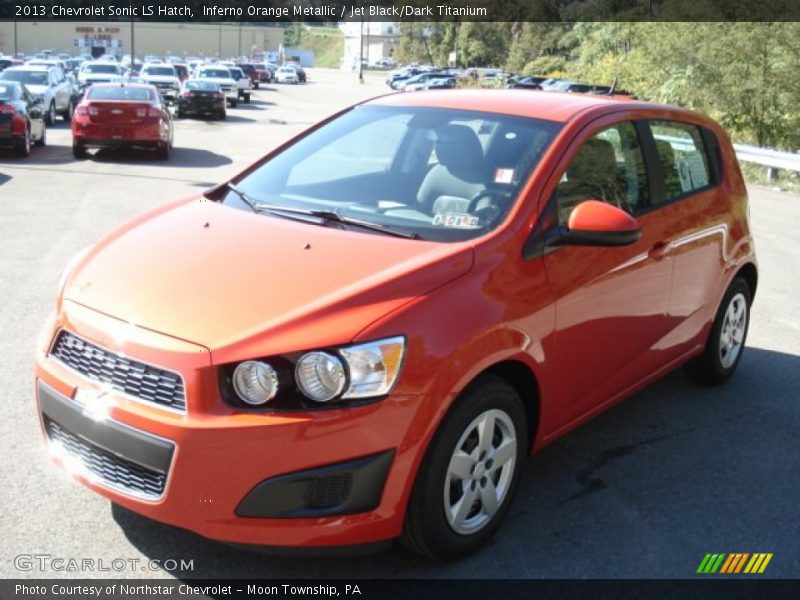 Inferno Orange Metallic / Jet Black/Dark Titanium 2013 Chevrolet Sonic LS Hatch