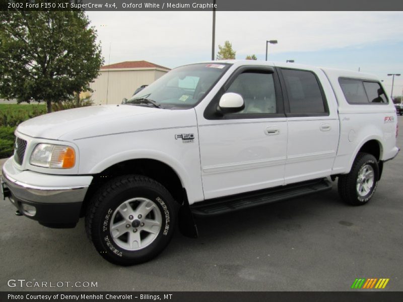 Oxford White / Medium Graphite 2002 Ford F150 XLT SuperCrew 4x4