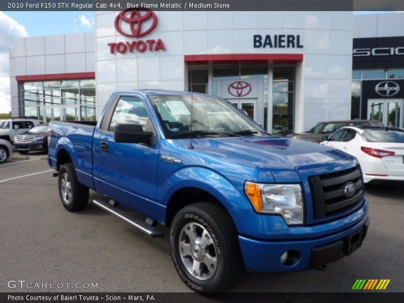 Blue Flame Metallic / Medium Stone 2010 Ford F150 STX Regular Cab 4x4