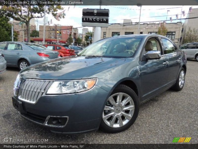 Steel Blue Metallic / Cashmere 2011 Lincoln MKZ AWD