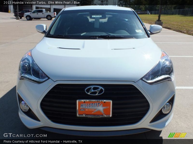 Elite White Pearl / Blue 2013 Hyundai Veloster Turbo