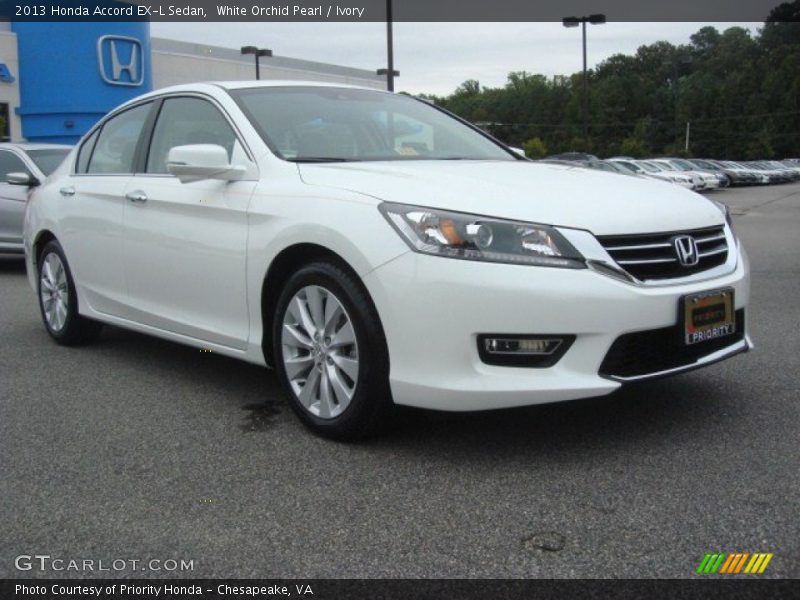 White Orchid Pearl / Ivory 2013 Honda Accord EX-L Sedan