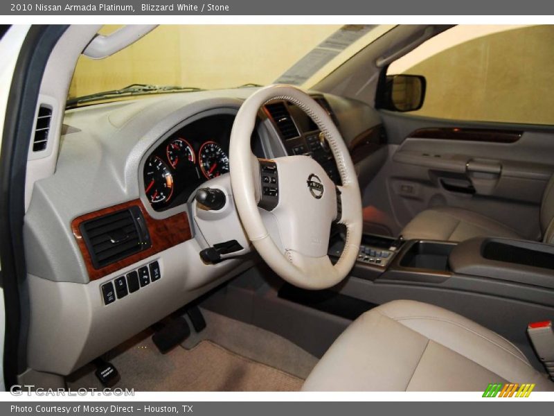 Blizzard White / Stone 2010 Nissan Armada Platinum