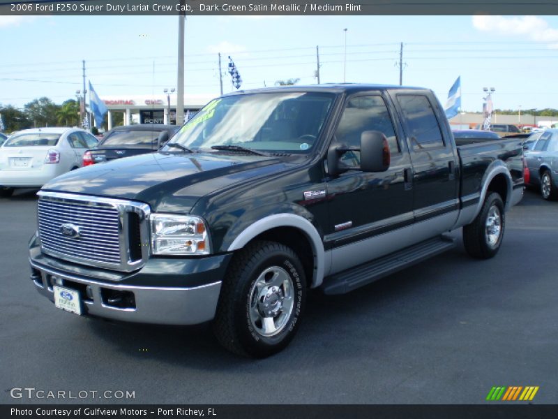 Dark Green Satin Metallic / Medium Flint 2006 Ford F250 Super Duty Lariat Crew Cab