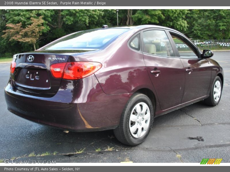 Purple Rain Metallic / Beige 2008 Hyundai Elantra SE Sedan