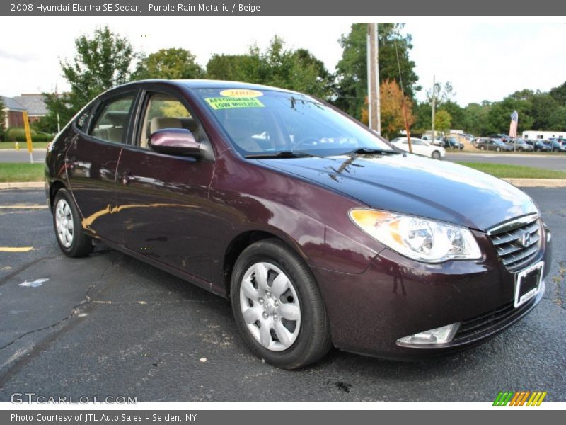 Purple Rain Metallic / Beige 2008 Hyundai Elantra SE Sedan