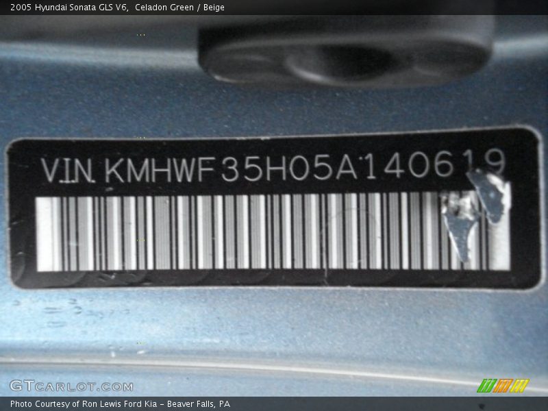 Celadon Green / Beige 2005 Hyundai Sonata GLS V6