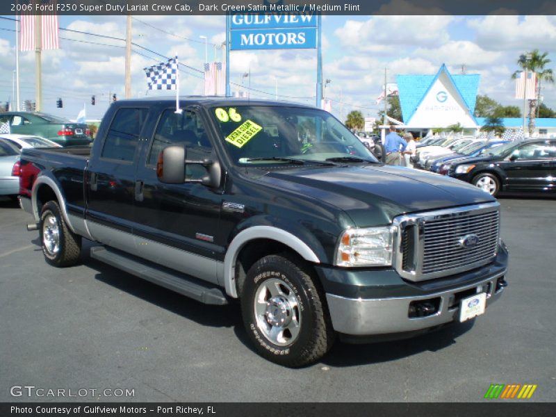 Dark Green Satin Metallic / Medium Flint 2006 Ford F250 Super Duty Lariat Crew Cab