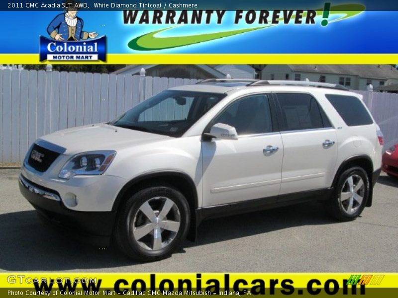 White Diamond Tintcoat / Cashmere 2011 GMC Acadia SLT AWD
