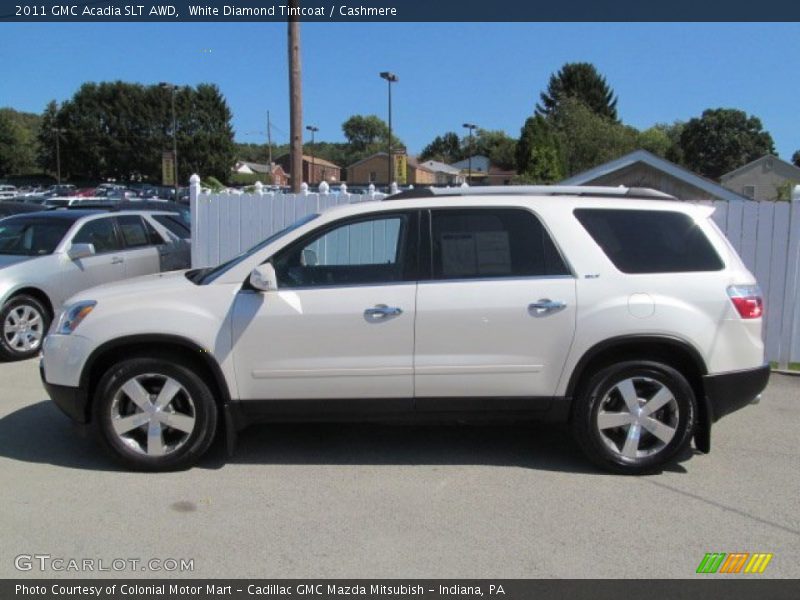 White Diamond Tintcoat / Cashmere 2011 GMC Acadia SLT AWD