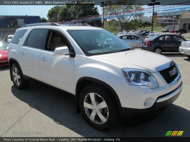 White Diamond Tintcoat / Cashmere 2011 GMC Acadia SLT AWD