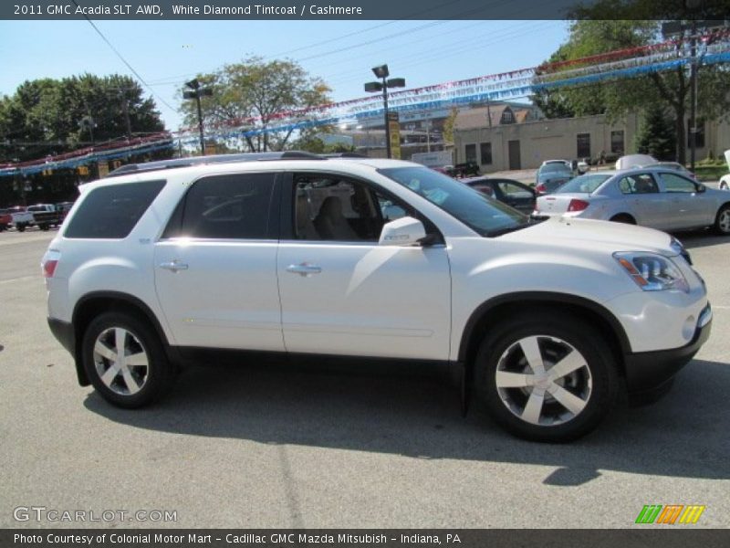 White Diamond Tintcoat / Cashmere 2011 GMC Acadia SLT AWD