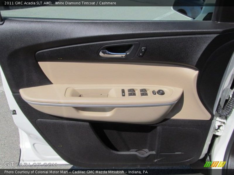 White Diamond Tintcoat / Cashmere 2011 GMC Acadia SLT AWD