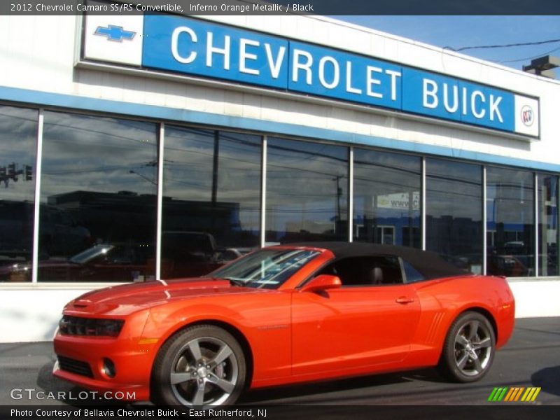 Inferno Orange Metallic / Black 2012 Chevrolet Camaro SS/RS Convertible