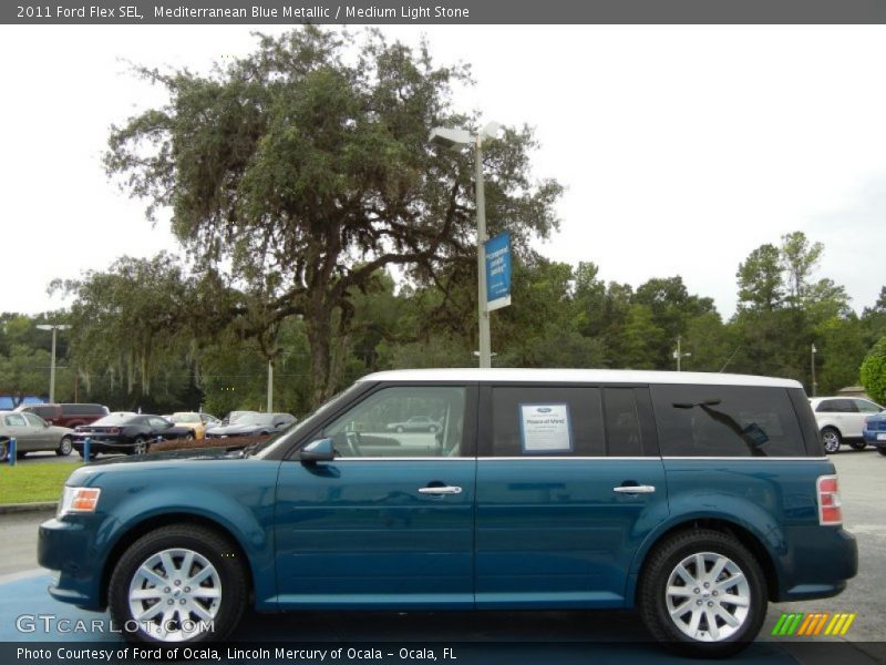 Mediterranean Blue Metallic / Medium Light Stone 2011 Ford Flex SEL