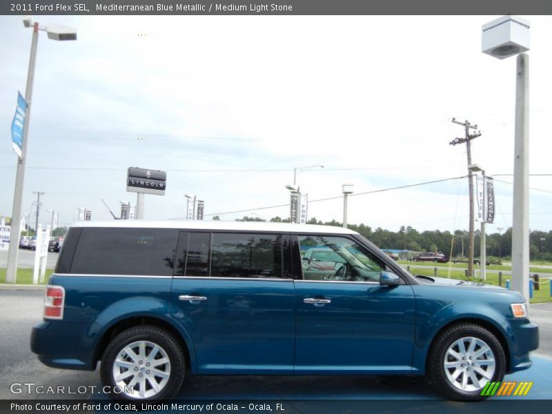 Mediterranean Blue Metallic / Medium Light Stone 2011 Ford Flex SEL
