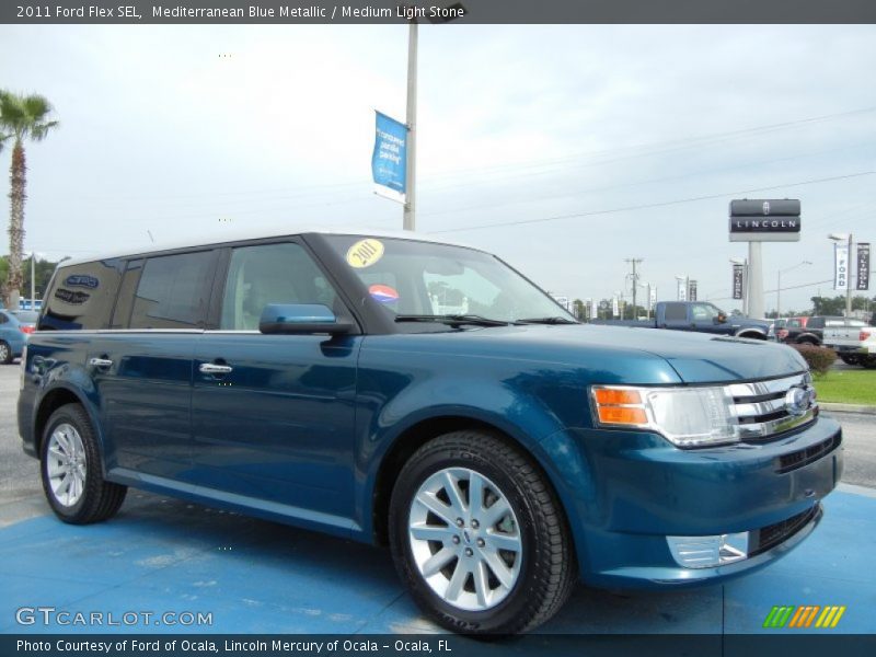 Mediterranean Blue Metallic / Medium Light Stone 2011 Ford Flex SEL
