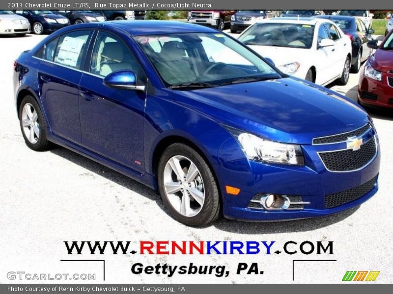 Blue Topaz Metallic / Cocoa/Light Neutral 2013 Chevrolet Cruze LT/RS