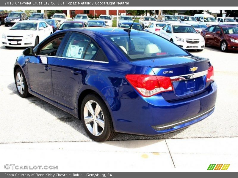 Blue Topaz Metallic / Cocoa/Light Neutral 2013 Chevrolet Cruze LT/RS