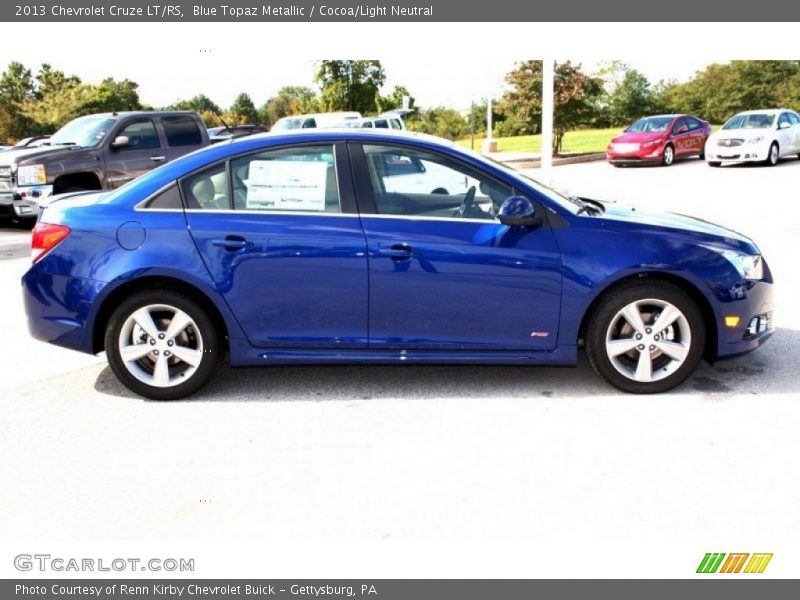 Blue Topaz Metallic / Cocoa/Light Neutral 2013 Chevrolet Cruze LT/RS