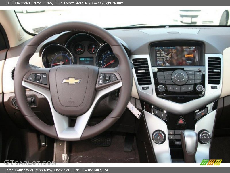 Blue Topaz Metallic / Cocoa/Light Neutral 2013 Chevrolet Cruze LT/RS