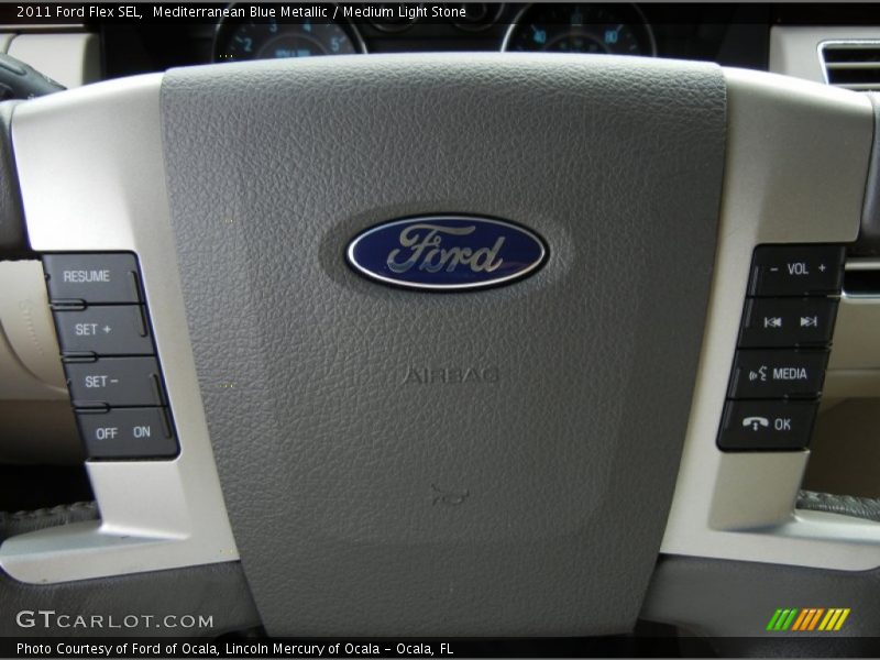 Mediterranean Blue Metallic / Medium Light Stone 2011 Ford Flex SEL