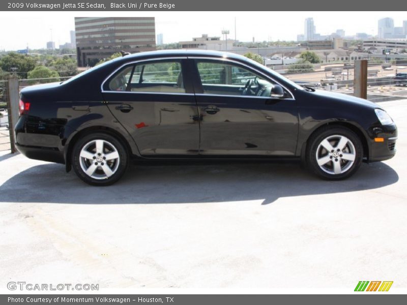 Black Uni / Pure Beige 2009 Volkswagen Jetta SE Sedan